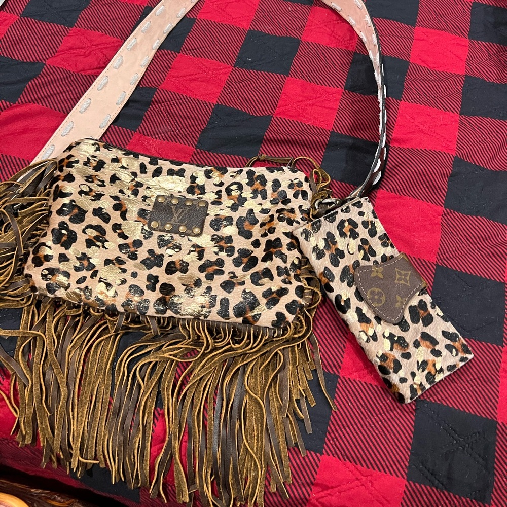 Upcycled Keep it gypsy bag with matching wallet